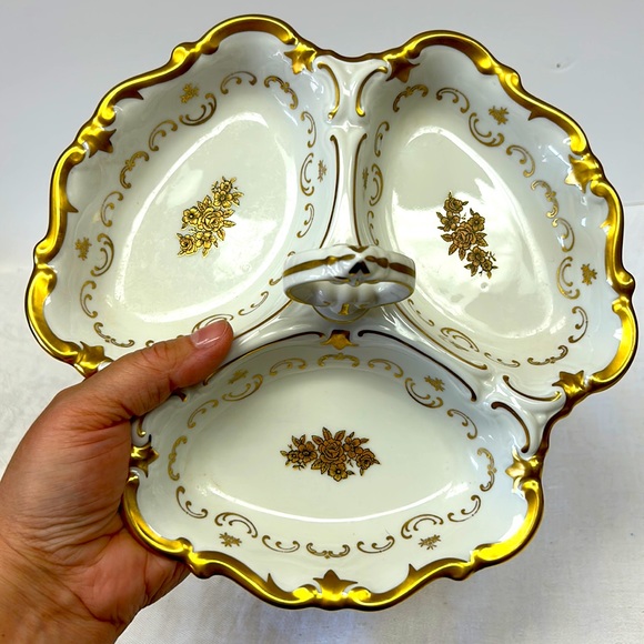 Vintage Reichenbach made in Germany bone china bon bon dish with handle - Picture 7 of 7